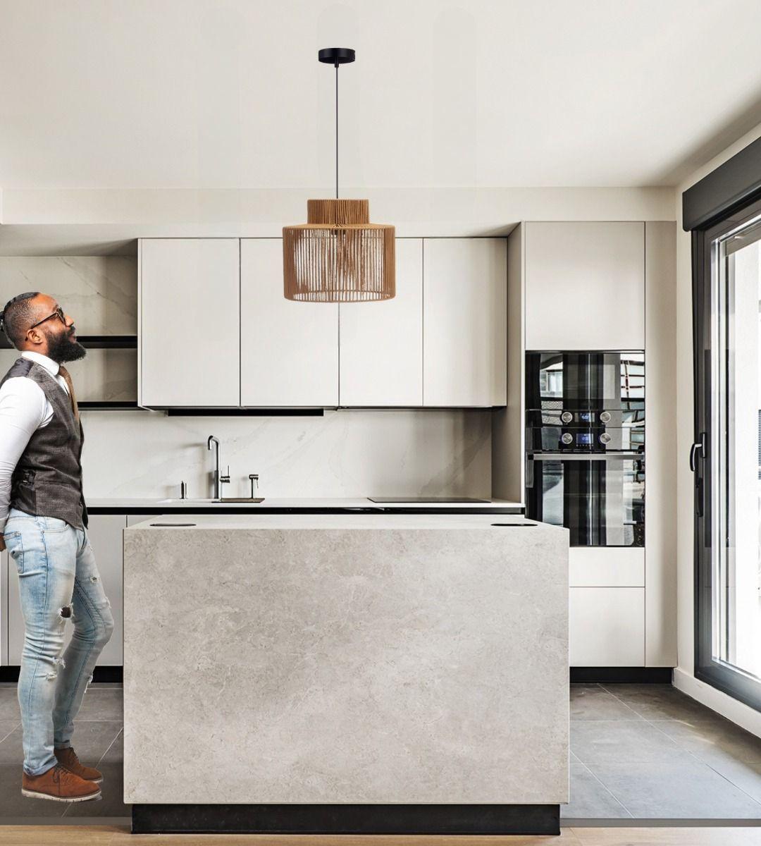 Lámpara Colgante Moderna Nórdica Cuerda Tejido Retro Jhn-3