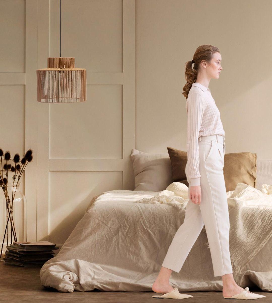 Lámpara Colgante Moderna Nórdica Cuerda Tejido Retro Jhn-5