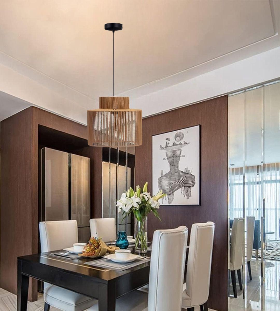 Lámpara Colgante Moderna Nórdica Cuerda Tejido Retro Jhn-8