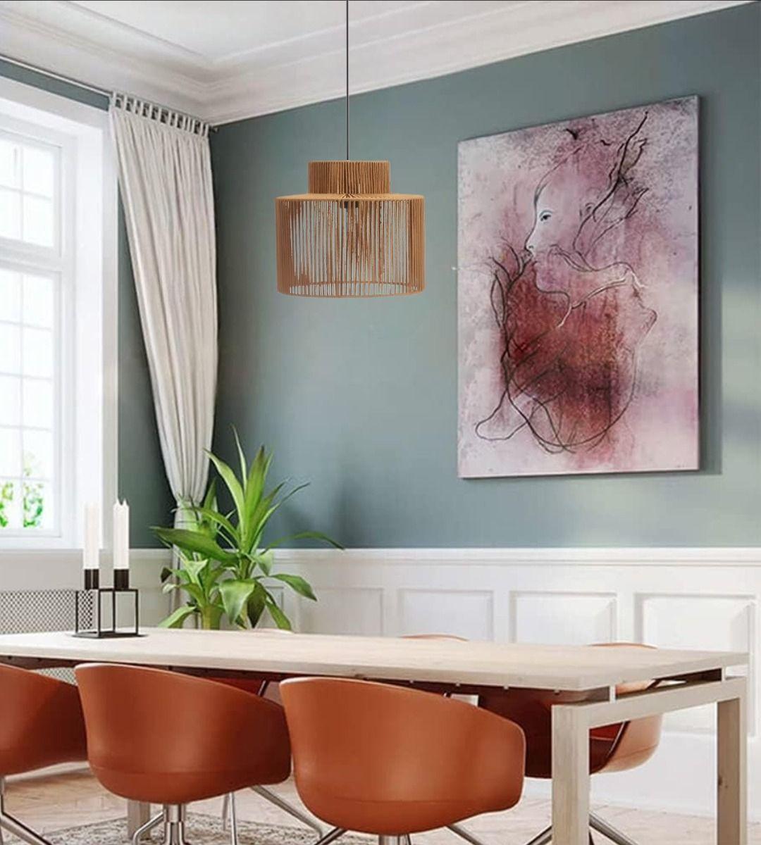 Lámpara Colgante Moderna Nórdica Cuerda Tejido Retro Jhn-9