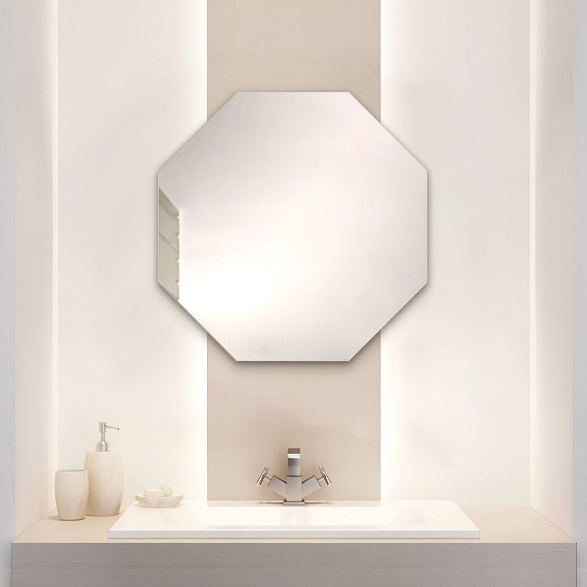 Espejo Pared Octagonal Biselado Geométrico Decorativo Jhn-2