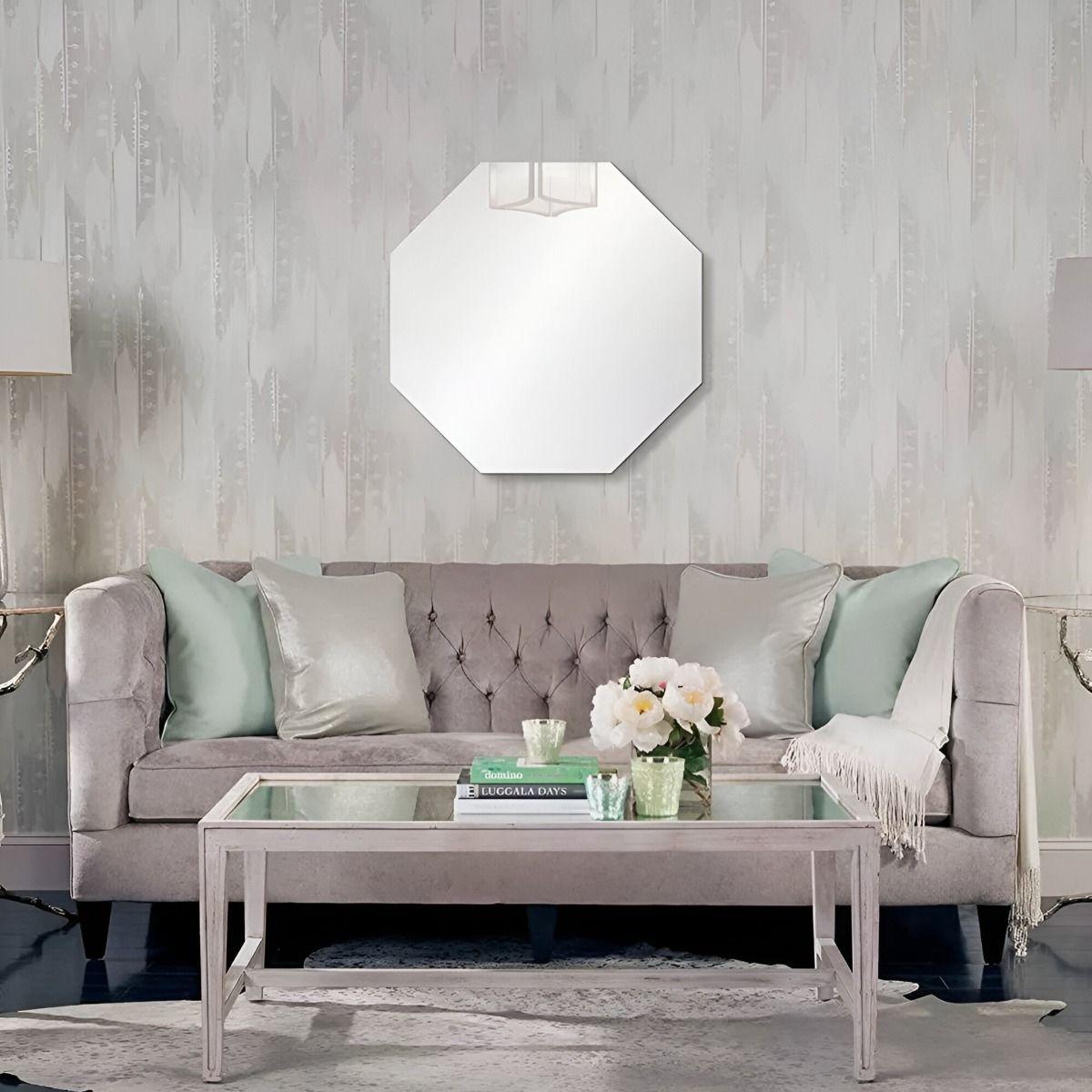 Espejo Pared Octagonal Biselado Geométrico Decorativo Jhn-6