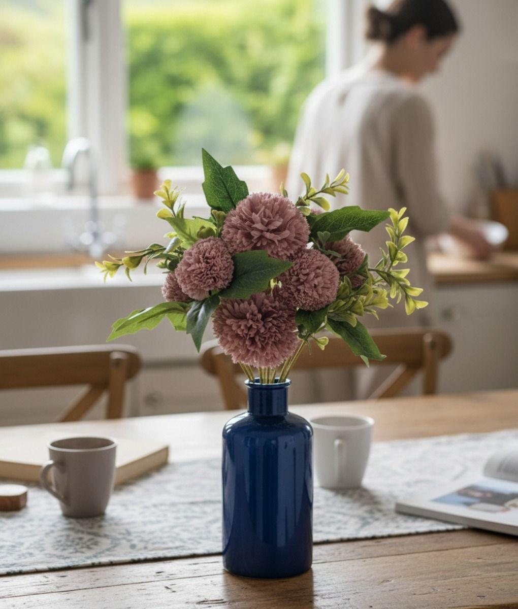 Set 2 Ramo Flores Artificiales Pompones Decoración Hogar Jhn-2