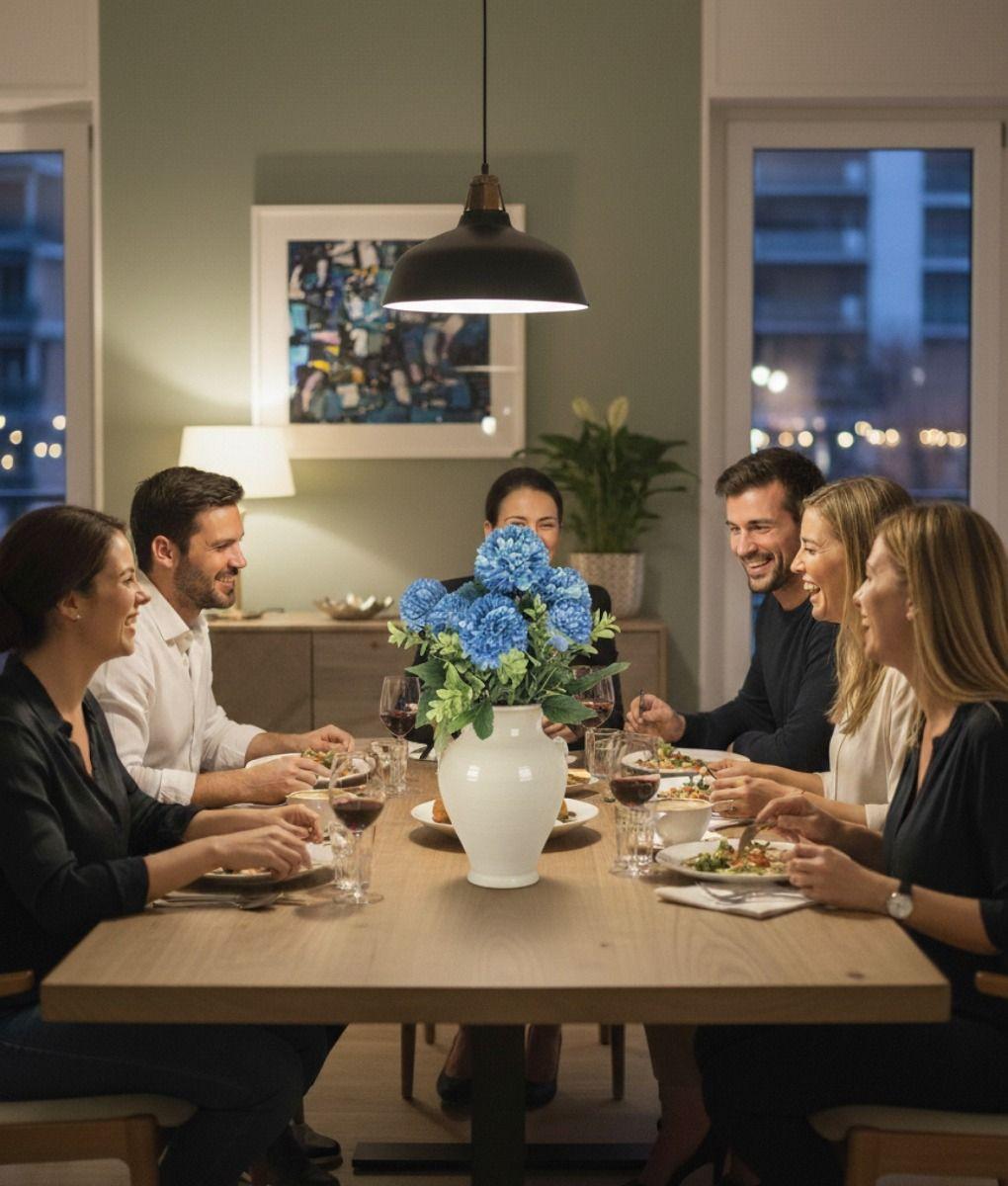 Set 2 Ramo Flores Artificiales Pompones Decoración Hogar Jhn-4