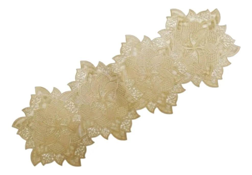 Camino Mesa Decorativo Elegante Diseño Floral Calado Jhn-0
