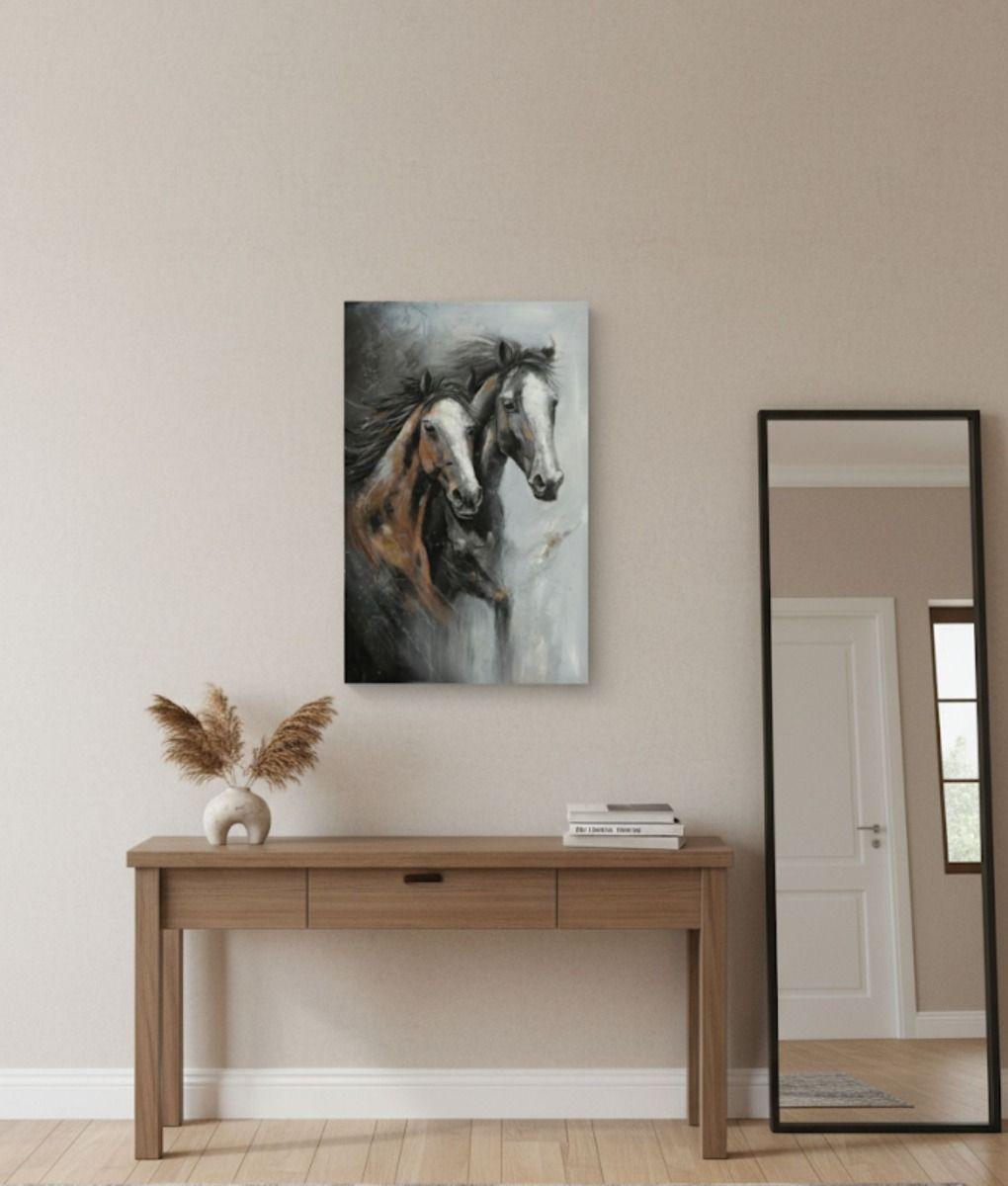 Cuadro Decorativo Adorno Caballos Decoración Pared Jhn-7