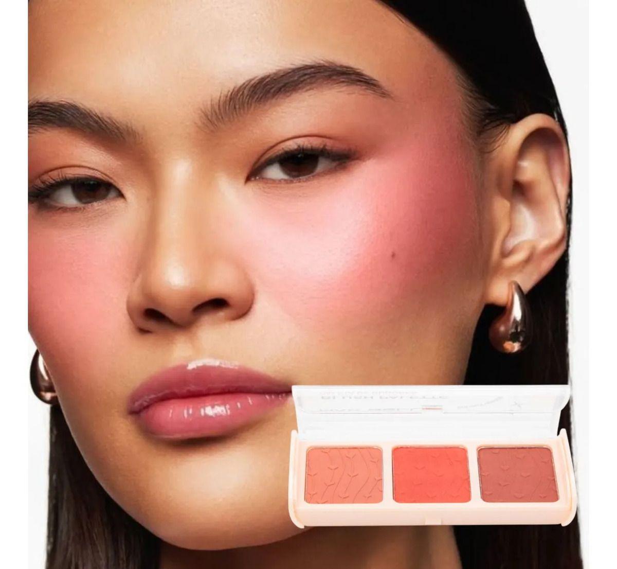 Set 2 Rubores Polvo 3 Tonos Paleta Maquillaje Rostro ALJ-2