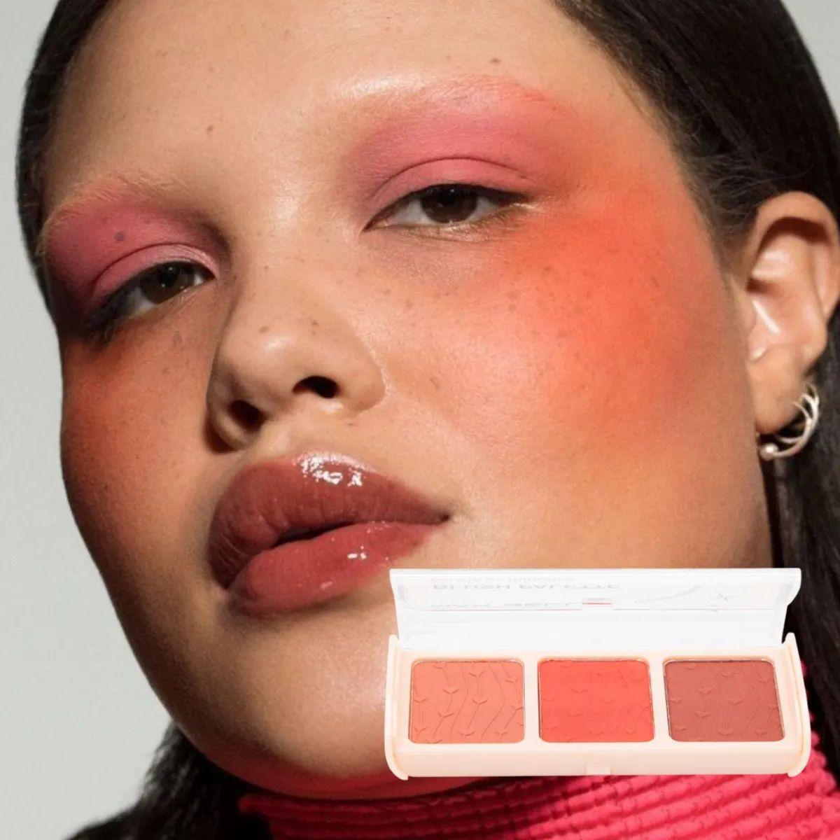 Set 2 Rubores Polvo 3 Tonos Paleta Maquillaje Rostro ALJ-3