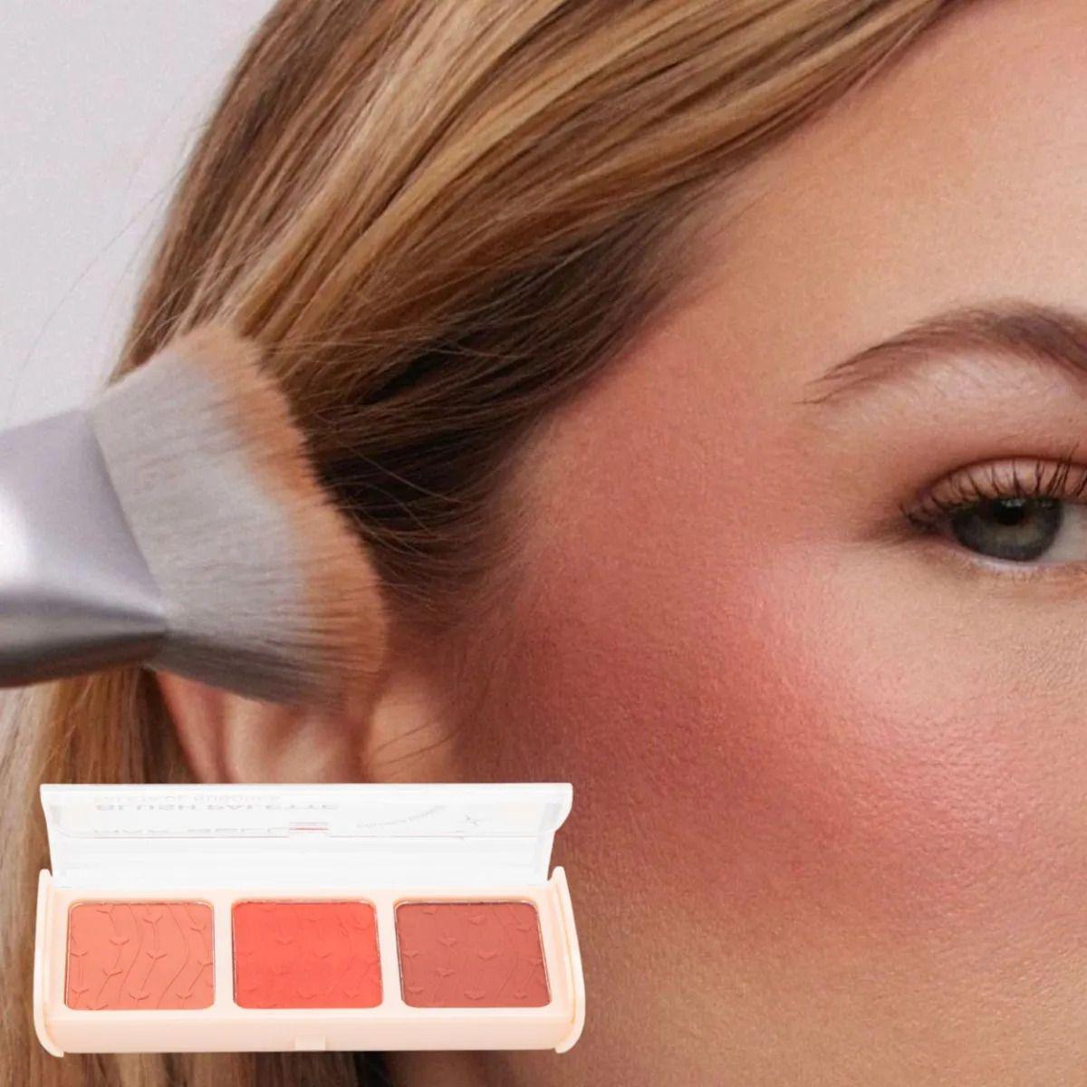 Set 2 Rubores Polvo 3 Tonos Paleta Maquillaje Rostro ALJ-4