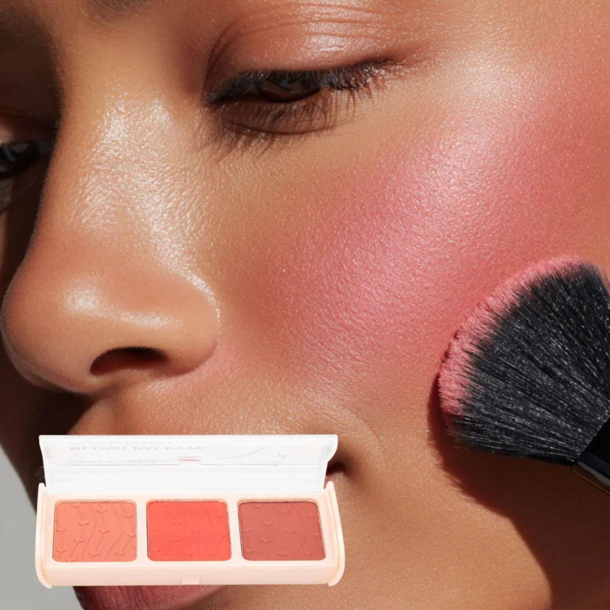 Set 2 Rubores Polvo 3 Tonos Paleta Maquillaje Rostro ALJ-8