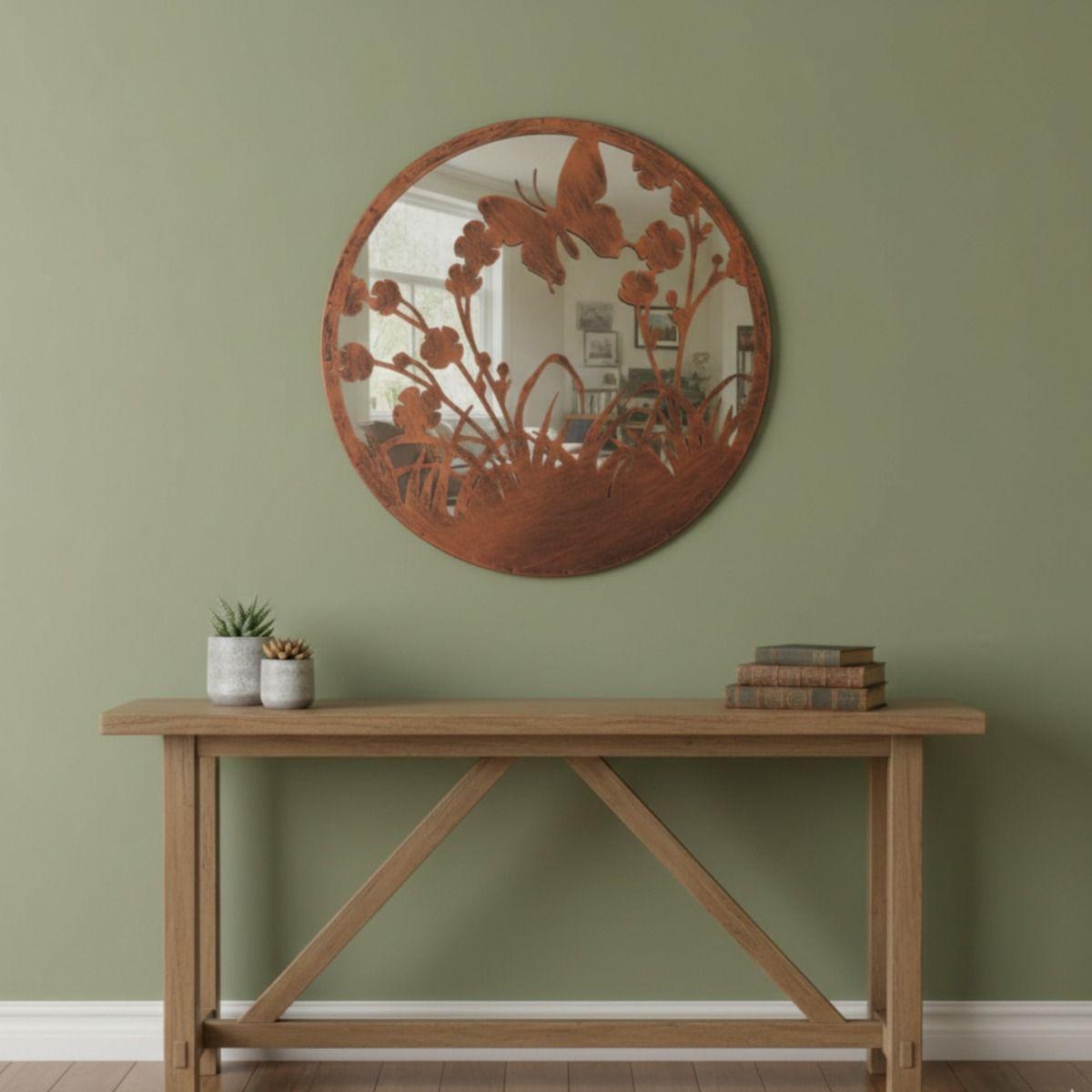 Espejo Decorativo Pared Armonía Jardín Adorno Moderno Jhn-7