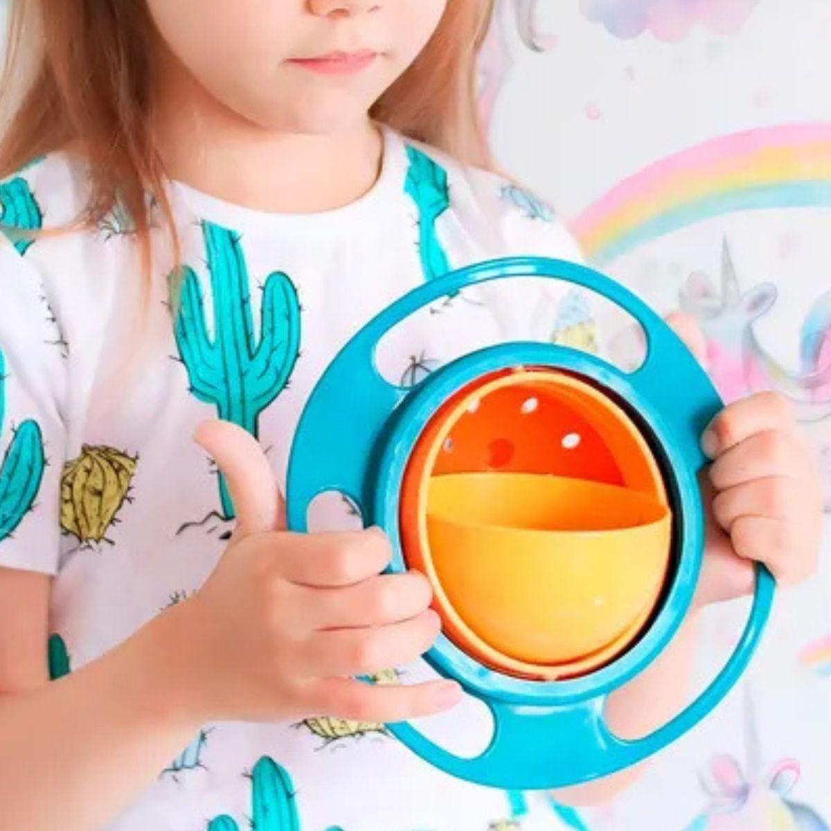 3 SET ALIMENTACION PLATO ANTIDERRAME GIRATORIO BEBE LAU-2