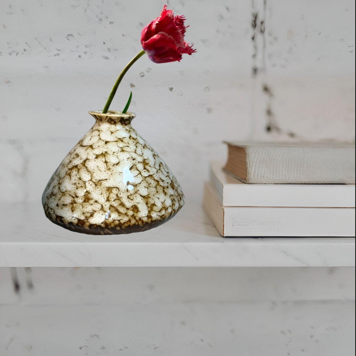 Set 3 Florero Mini Jarrón Cerámica Floral Decorativo Jhn-2