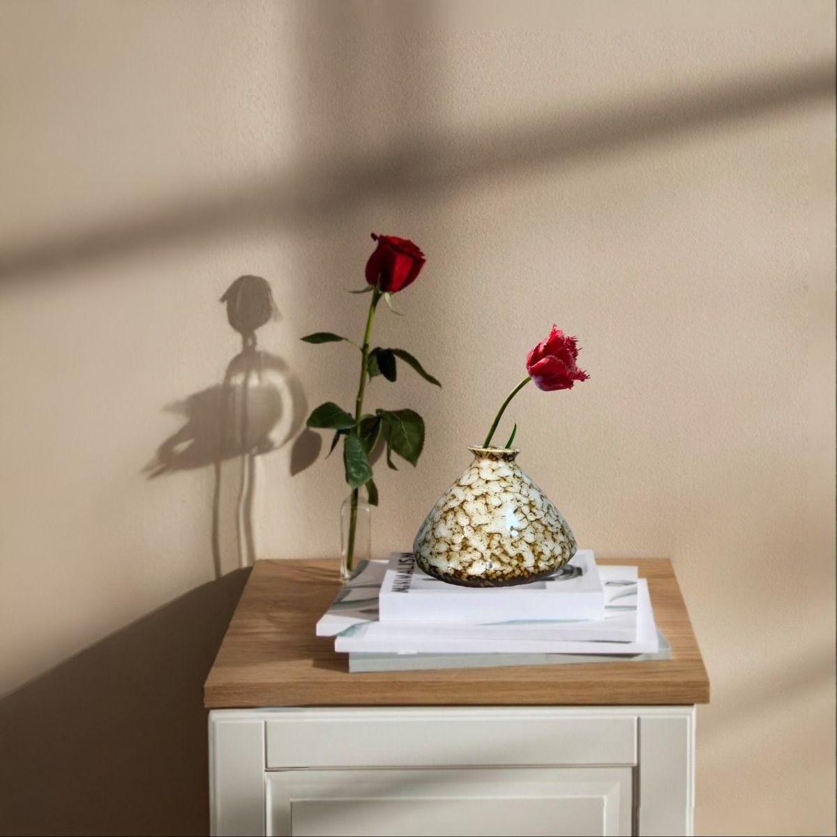 Set 3 Florero Mini Jarrón Cerámica Floral Decorativo Jhn-4