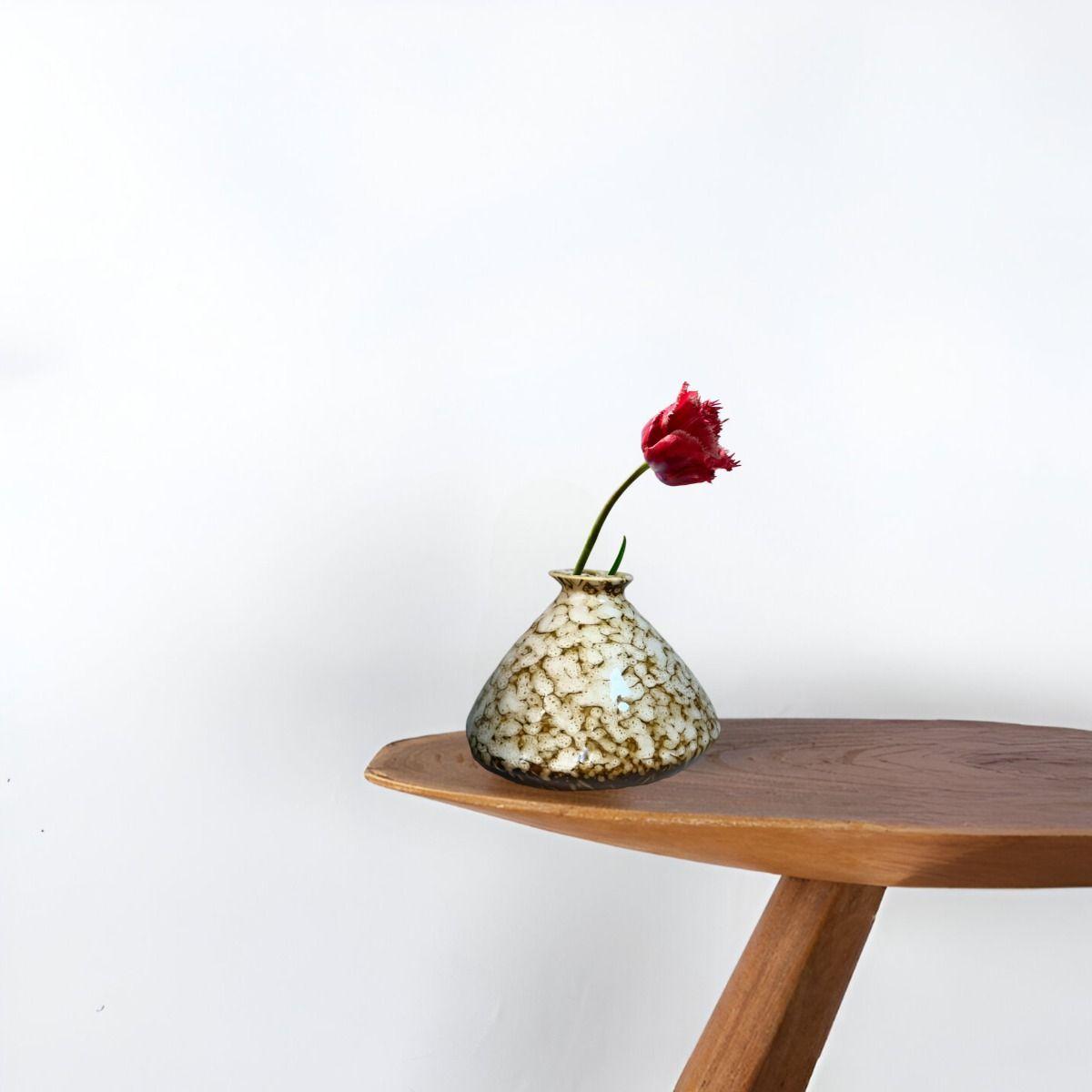 Set 3 Florero Mini Jarrón Cerámica Floral Decorativo Jhn-5