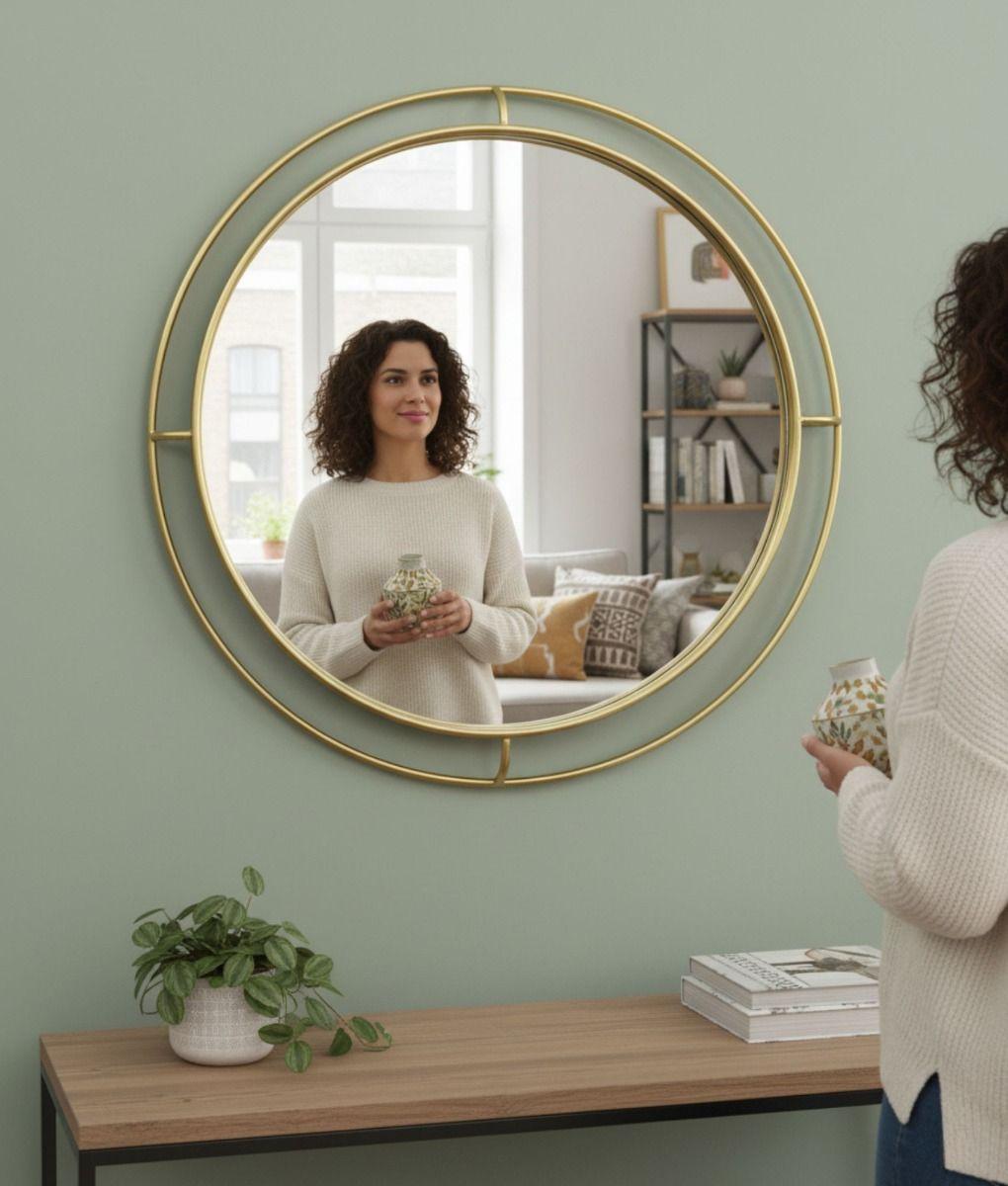 Espejo Pared Moderno Decorativo Marco Redondo Hogar Jhn-2