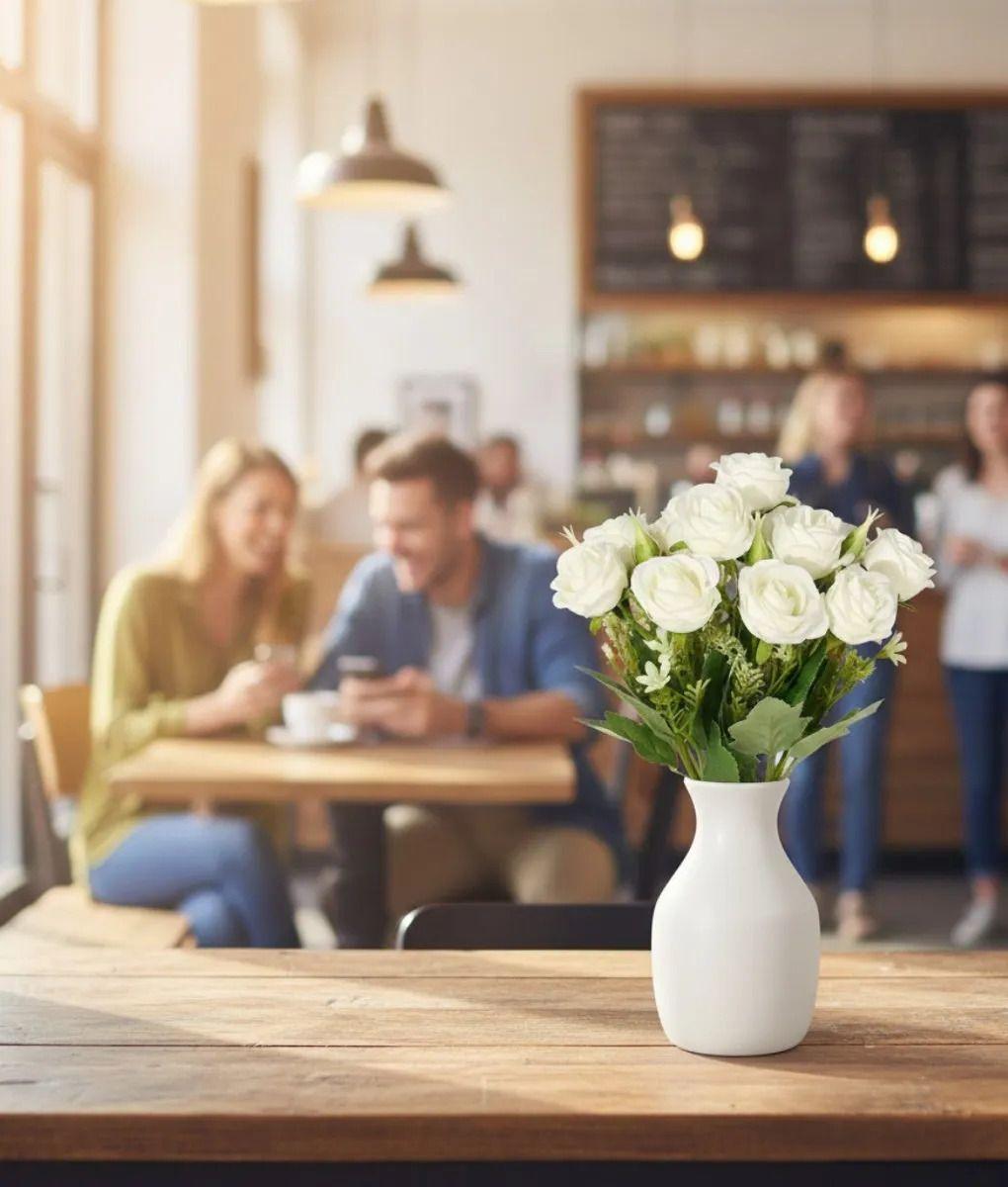 Set 4 Flores Artificiales Ramo Decorativo Rosas Botón Jhn-3