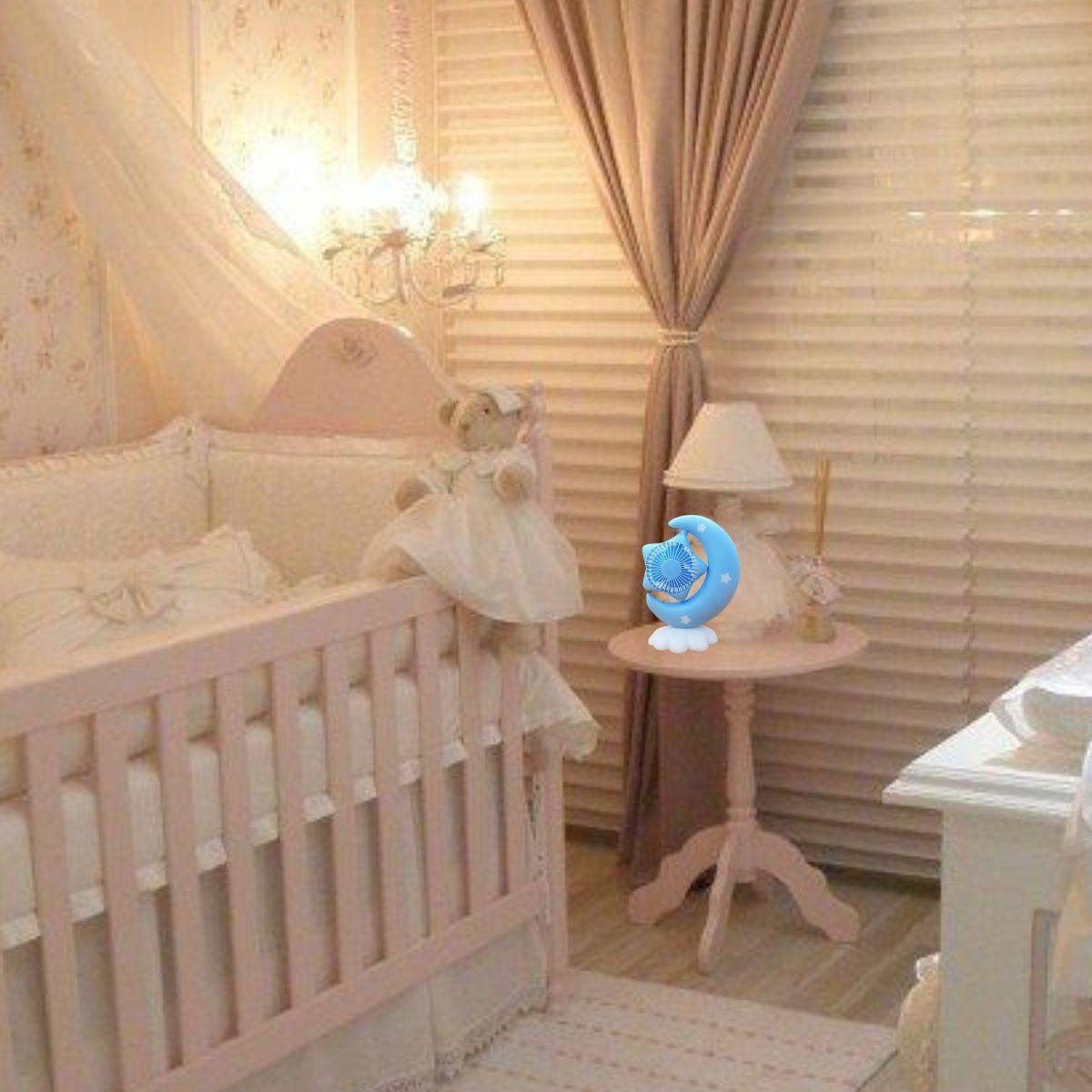Mini Ventilador Escritorio USB Luz Nocturna Niños Niñas Lau-2