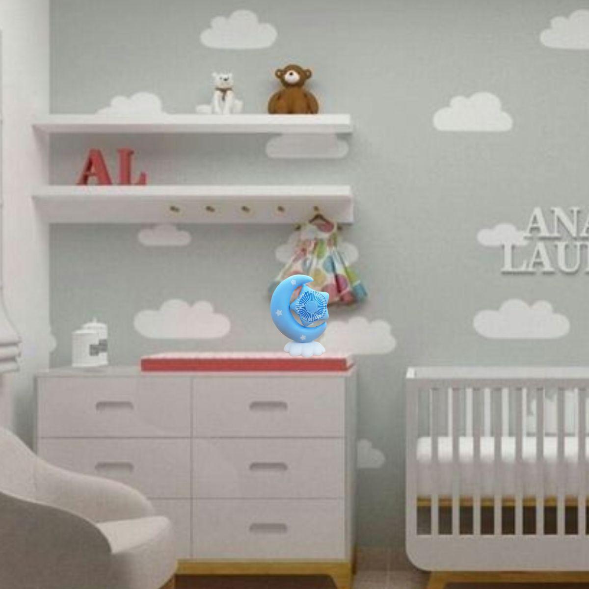 Mini Ventilador Escritorio USB Luz Nocturna Niños Niñas Lau-4