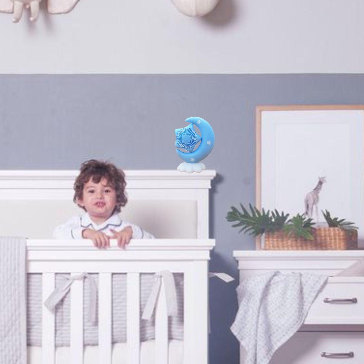 Mini Ventilador Escritorio USB Luz Nocturna Niños Niñas Lau-5