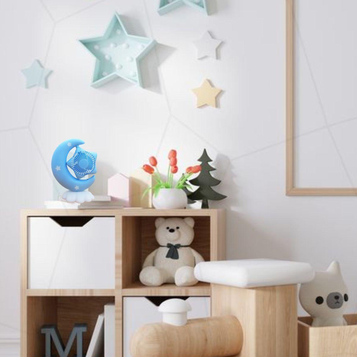 Mini Ventilador Escritorio USB Luz Nocturna Niños Niñas Lau-7