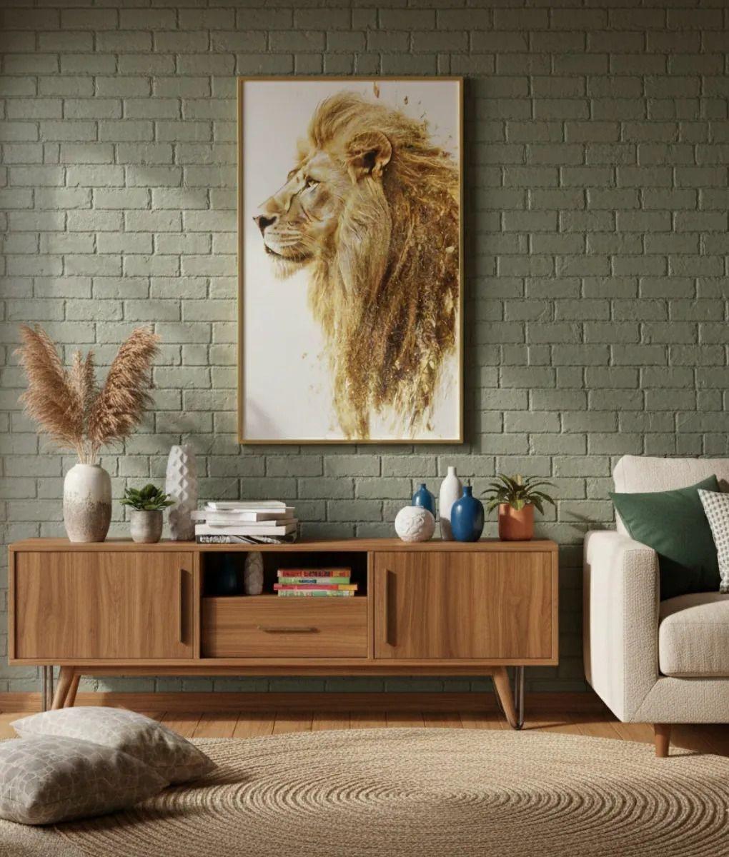 Cuadro Pared Decorativo Moderno León Majestuoso Jhn-4