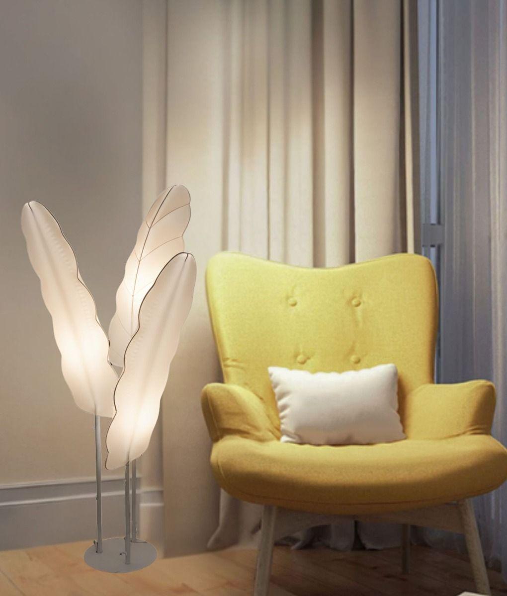 Lámpara Pie Decorativa Forma Hojas Funcional Hogar Jhn-4