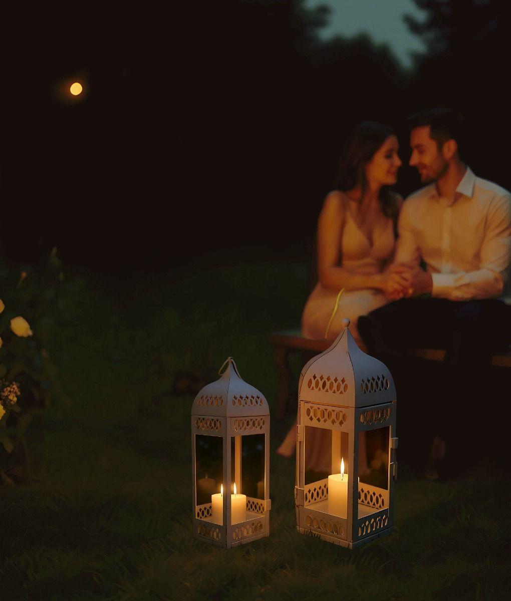 Set 2 Portavela Decorativo Colgante Farol Hogar Jhn-5