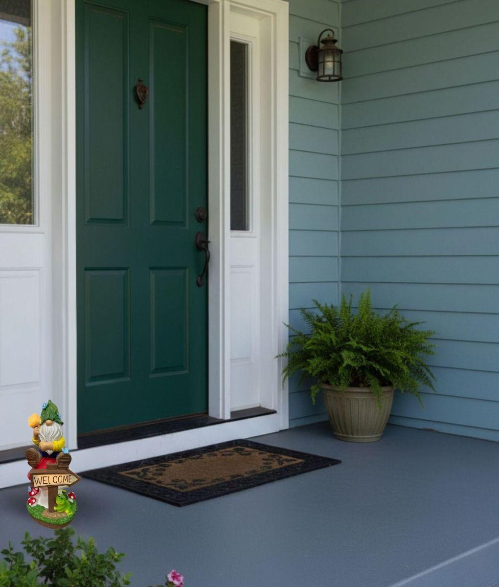 Figura Decorativa Gnomo Jardín Adorno Iluminado Solar Jhn-6