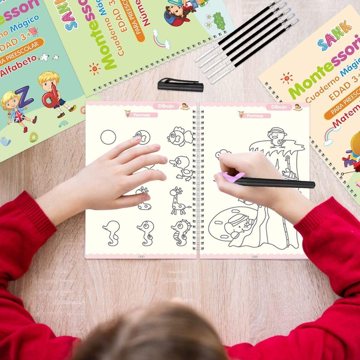 PACK 8 CUADERNOS MAGICOS APRENDIZAJES CALIGRAFIA NIÑOS LAU-2