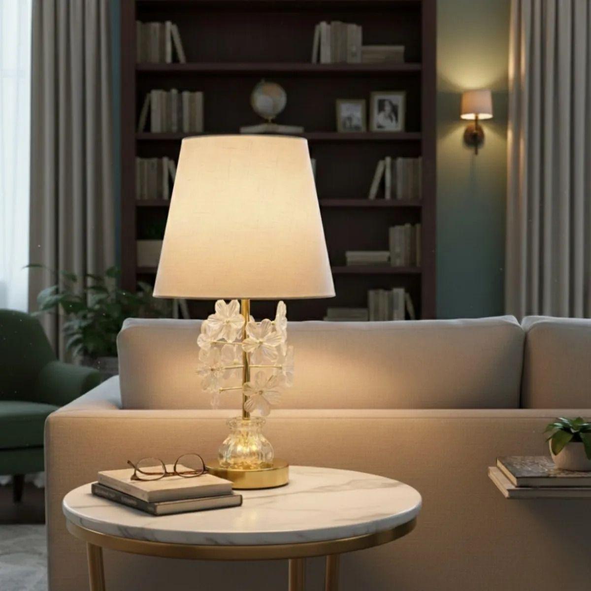 Lámpara Mesa Decorativa Diseño Flores Estilo Elegante Jhn-4
