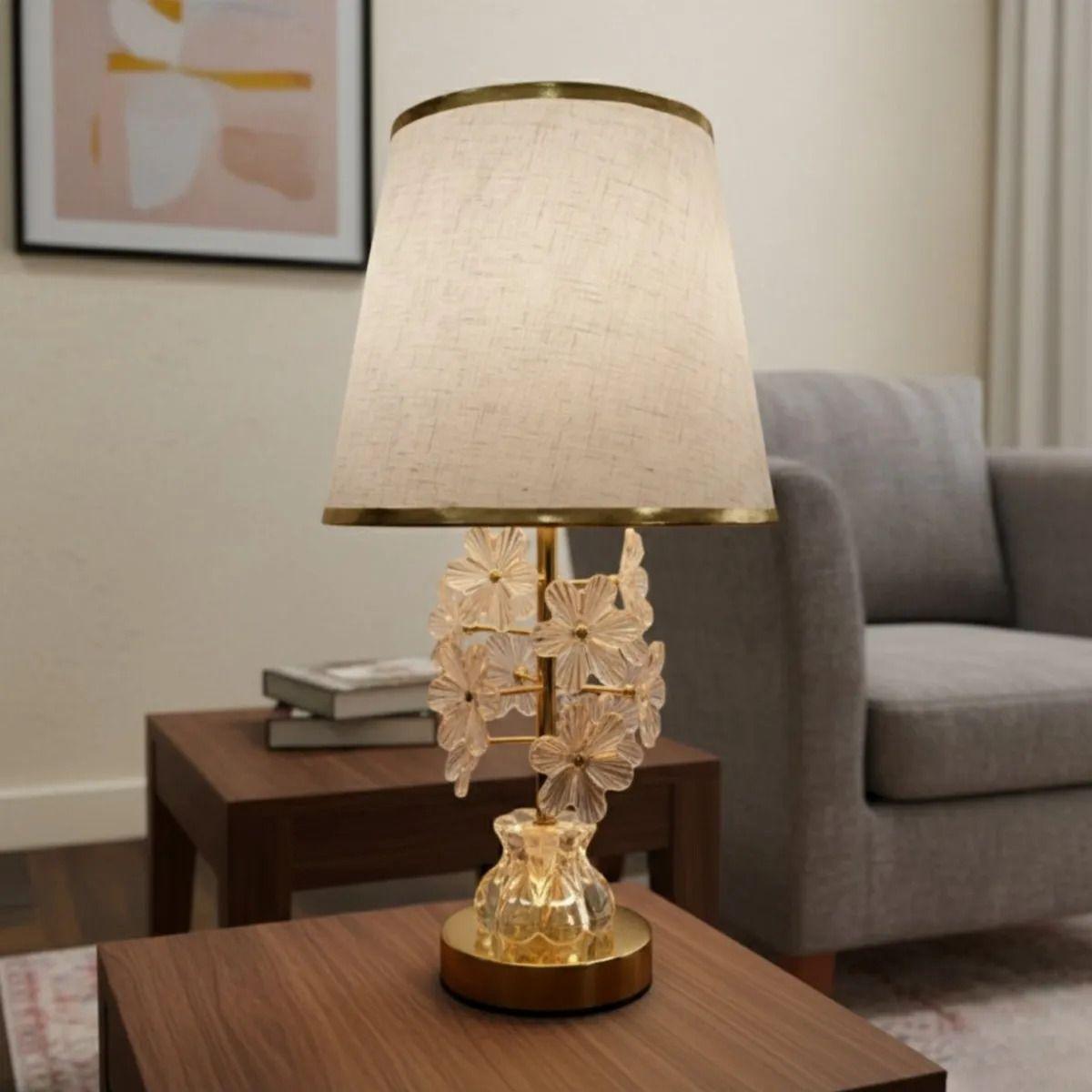 Lámpara Mesa Decorativa Diseño Flores Estilo Elegante Jhn-6