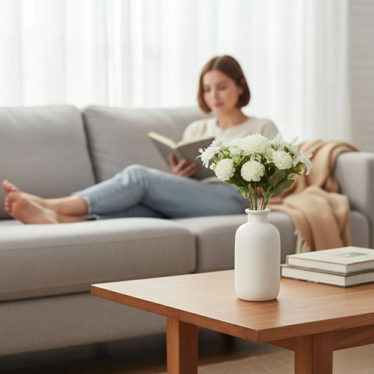 Set 2 Ramo Floral Artificial Artístico Naturaleza Adorno Jhn-4