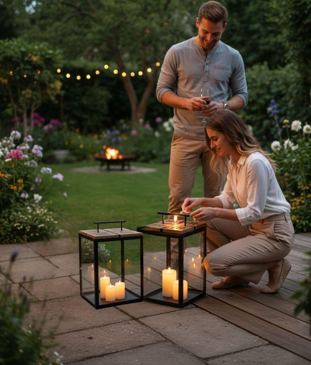 Set 2 Portavelas Diseño Moderno Decorativo Adorno Hogar Jhn-4