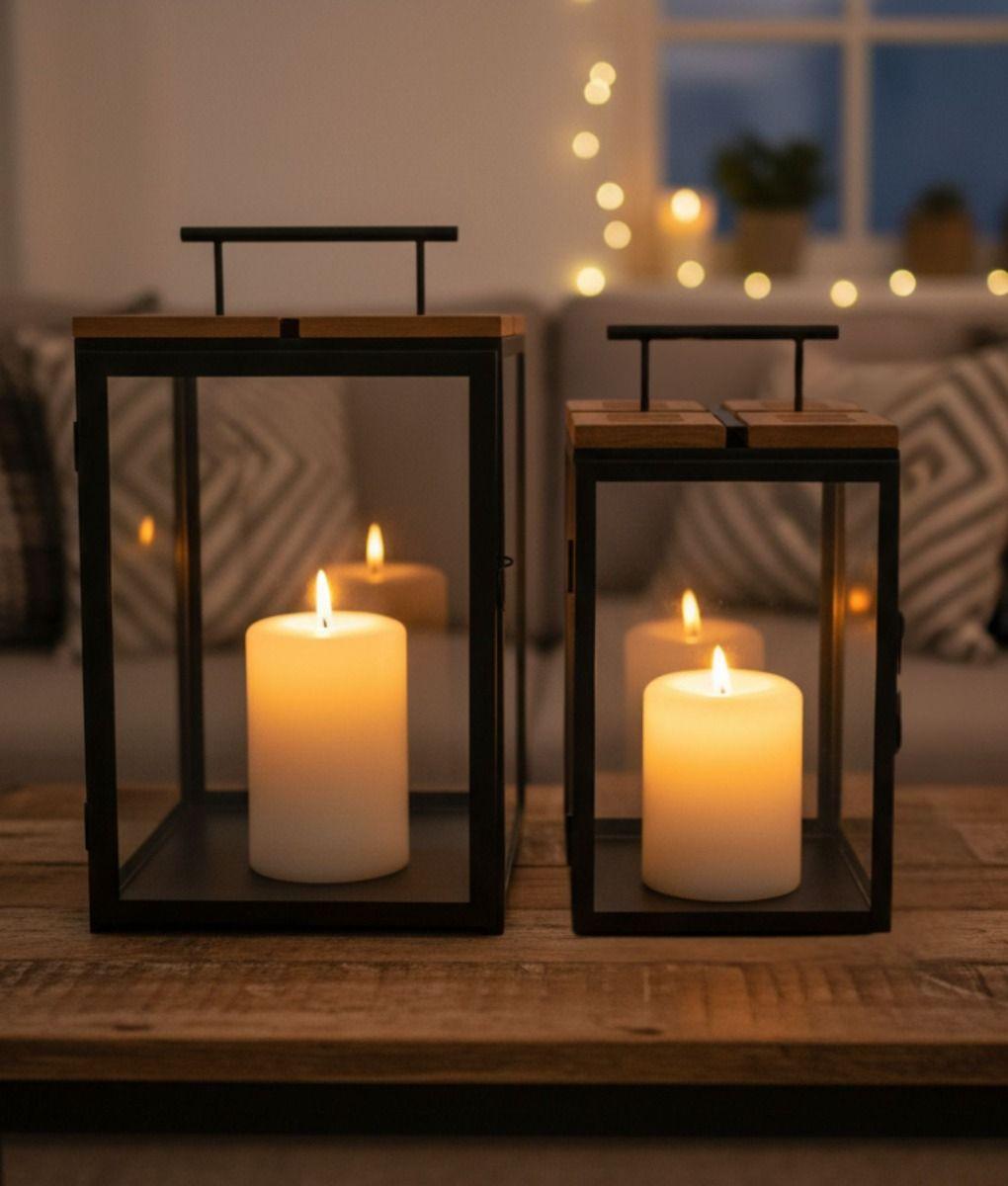 Set 2 Portavelas Diseño Moderno Decorativo Adorno Hogar Jhn-9