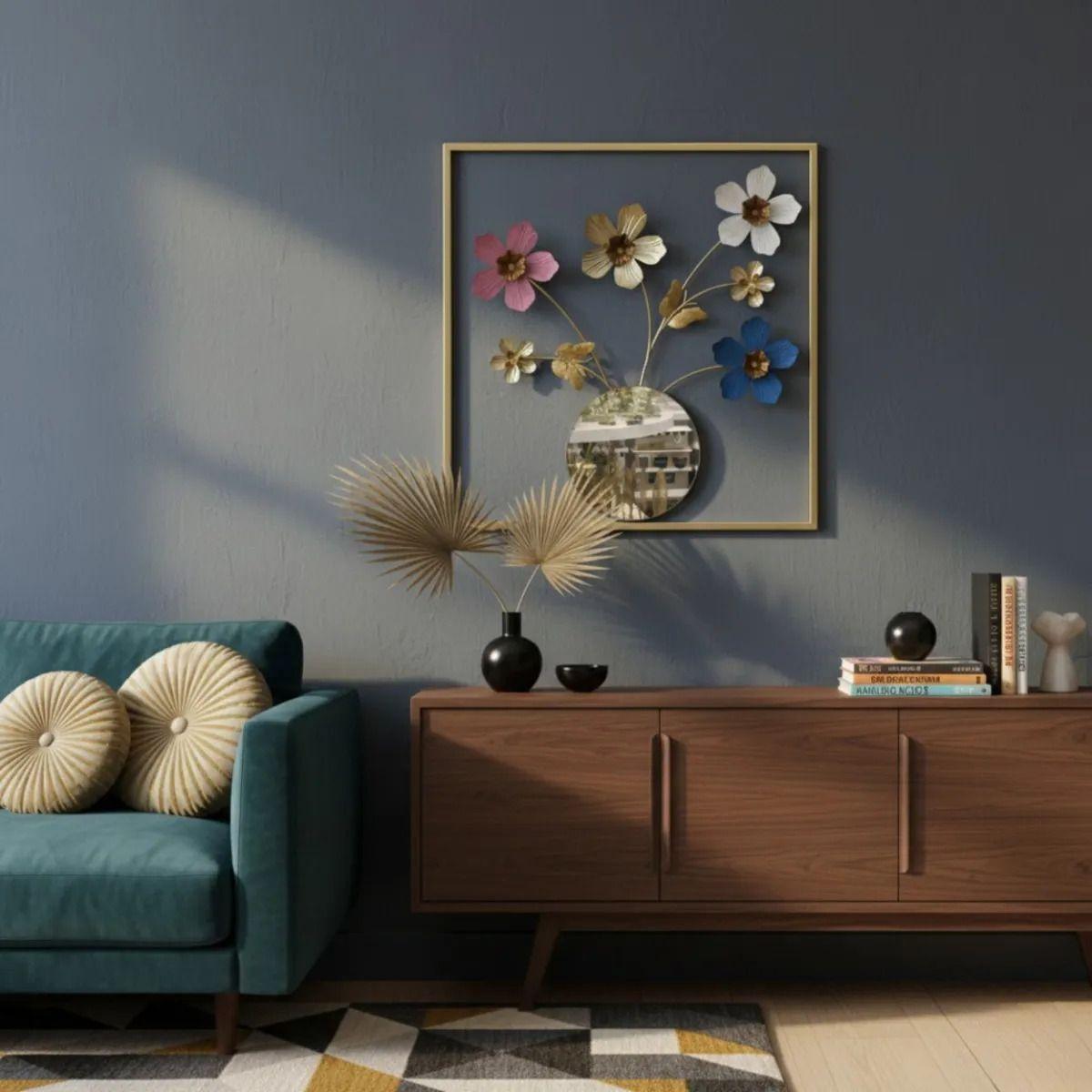 Cuadro Decorativo Mural Pared Escultórico Arte Floral Jhn-3