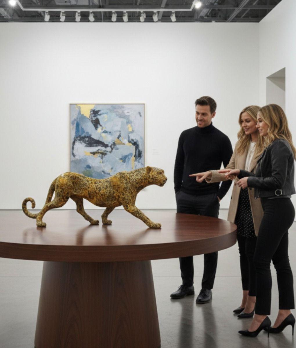 Estatura Decorativa Leopardo Escultura Adorno Hogar Jhn-4