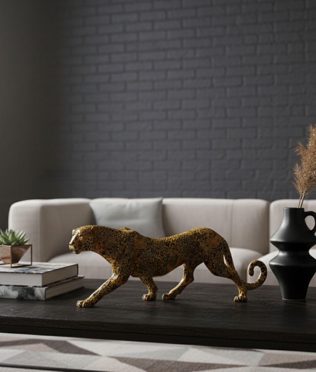 Estatura Decorativa Leopardo Escultura Adorno Hogar Jhn-7