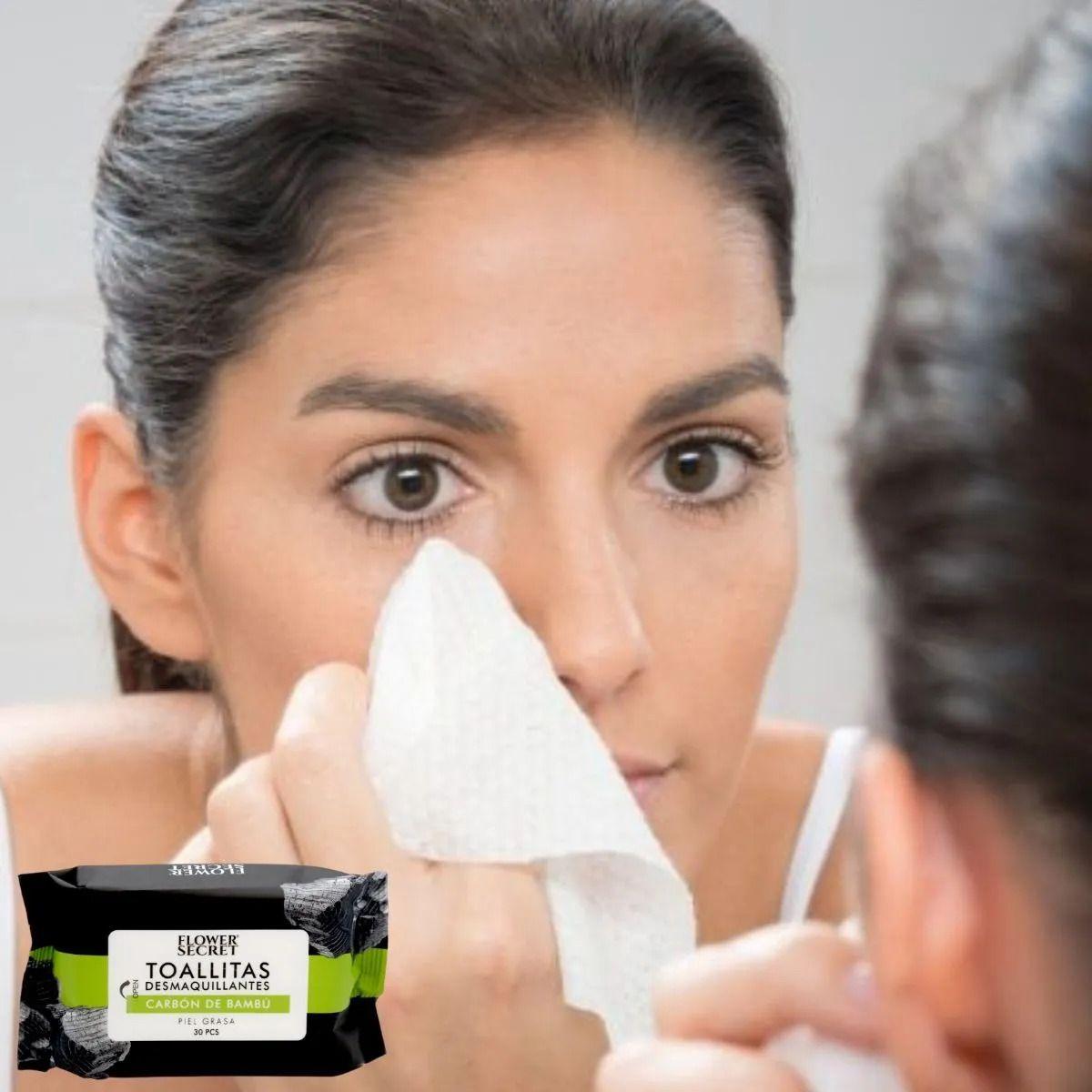 Paq 7 Toallitas Facial Desmaquilla Limpia Carbon Bambu Lau-2