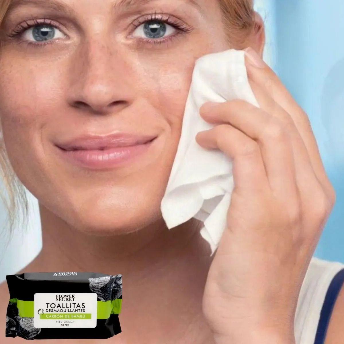 Paq 7 Toallitas Facial Desmaquilla Limpia Carbon Bambu Lau-7