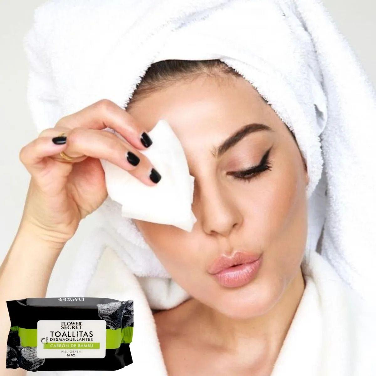 Paq 7 Toallitas Facial Desmaquilla Limpia Carbon Bambu Lau-8