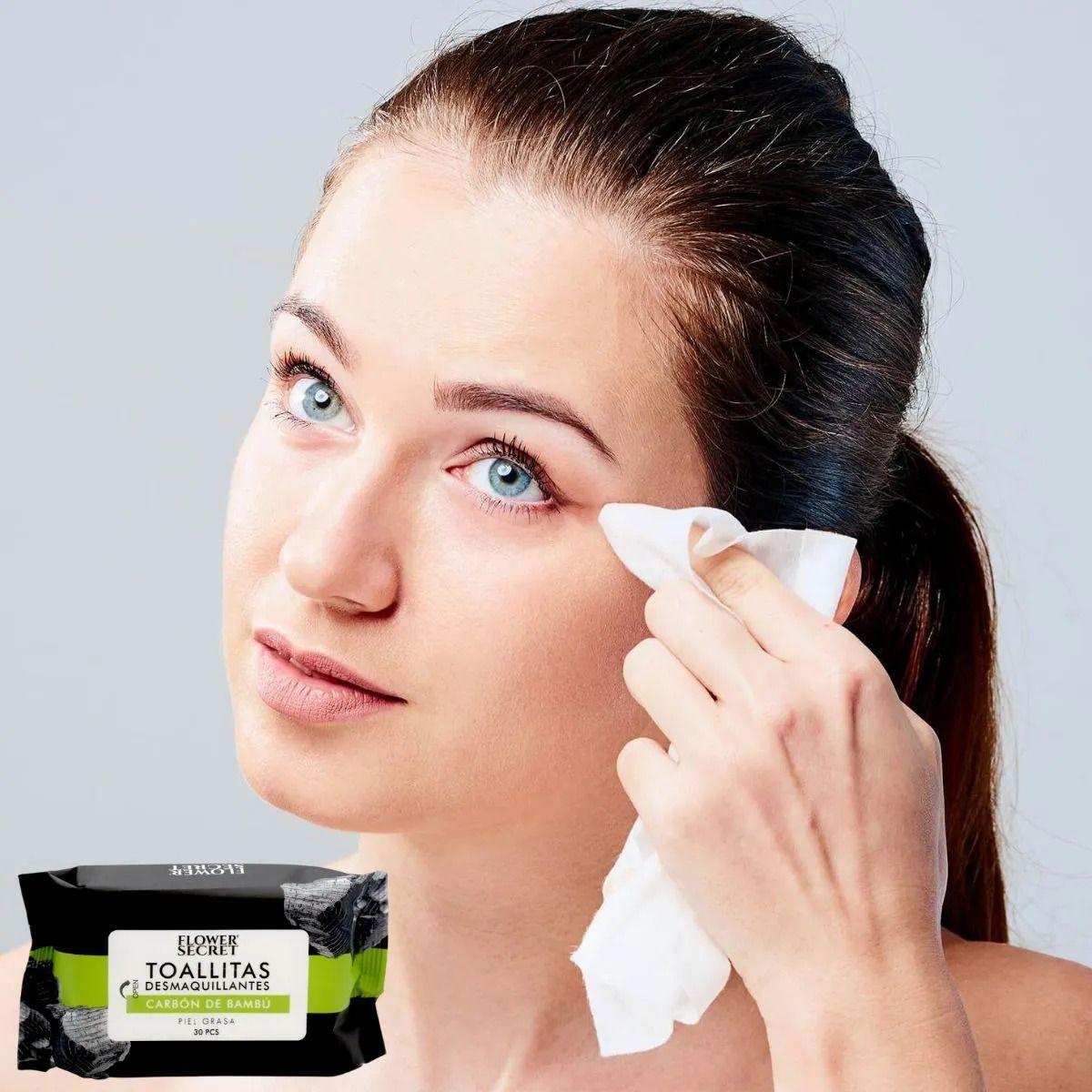 Paq 7 Toallitas Facial Desmaquilla Limpia Carbon Bambu Lau-9