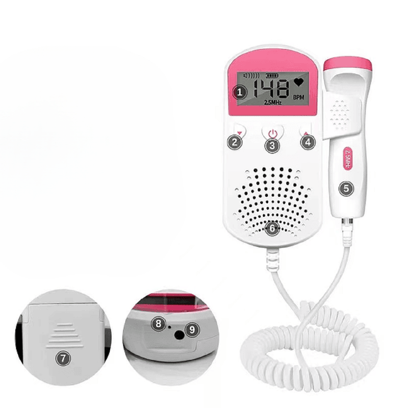 Monitor Fetal Doppler Latidos Fetales Corazón Bebé Lau-6