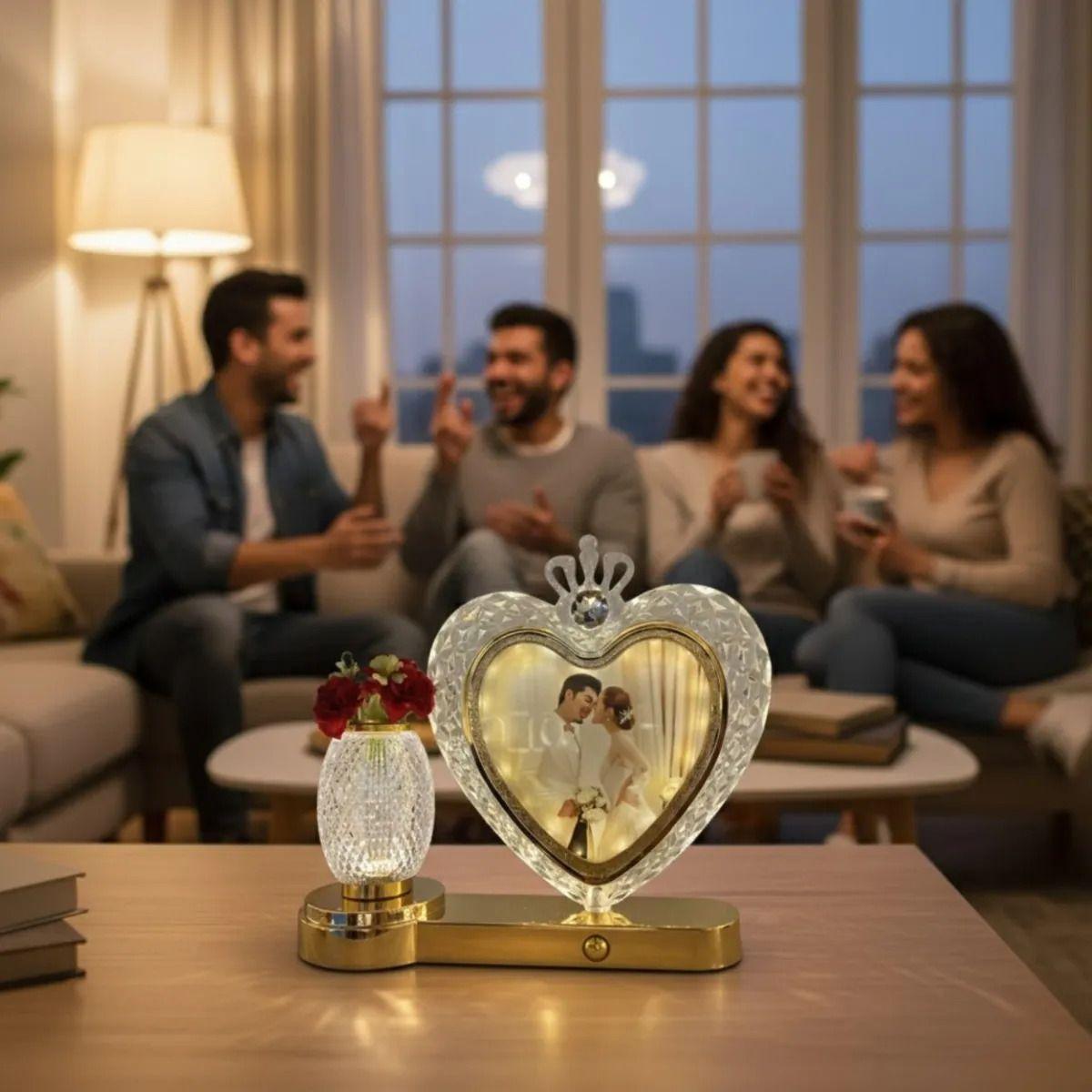 Portarretrato Decorativo Marco Foto Luminoso Corazón Jhn-3