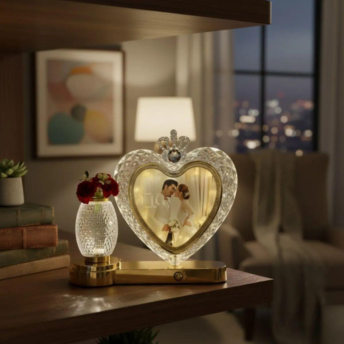 Portarretrato Decorativo Marco Foto Luminoso Corazón Jhn-8