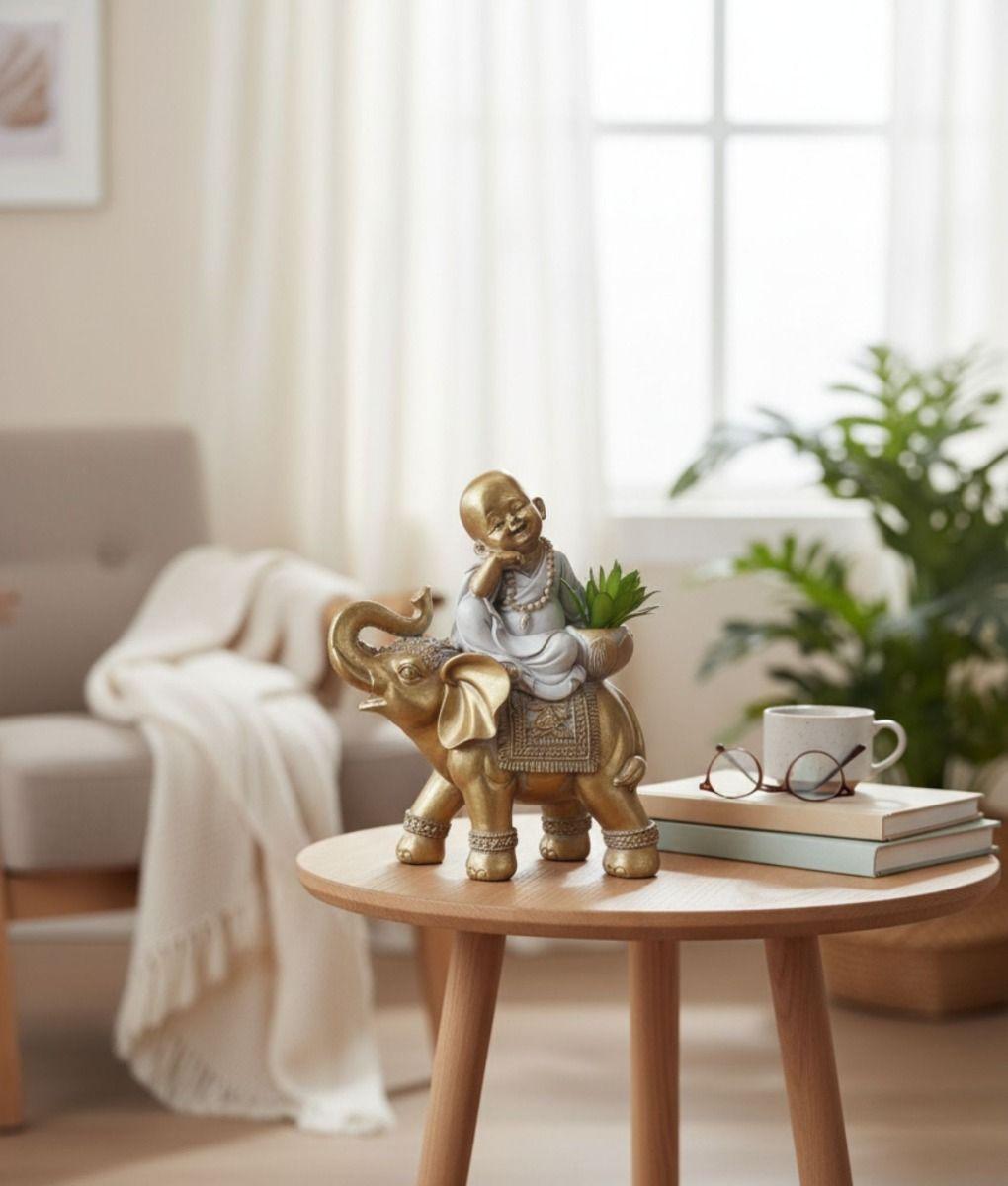 Figura Decorativa Adorno Buda Estatua Hogar Felicidad Jhn-8
