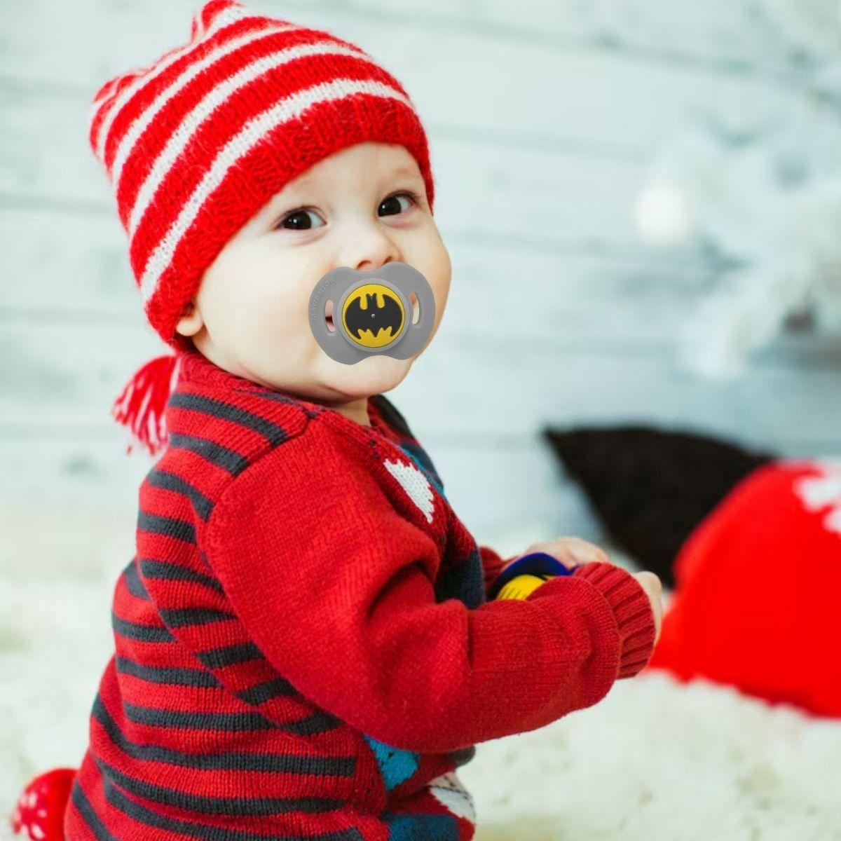 SET 3 CHUPETES SUPERHEROES ANATOMICO DIVERTIDO BEBE LAU-1