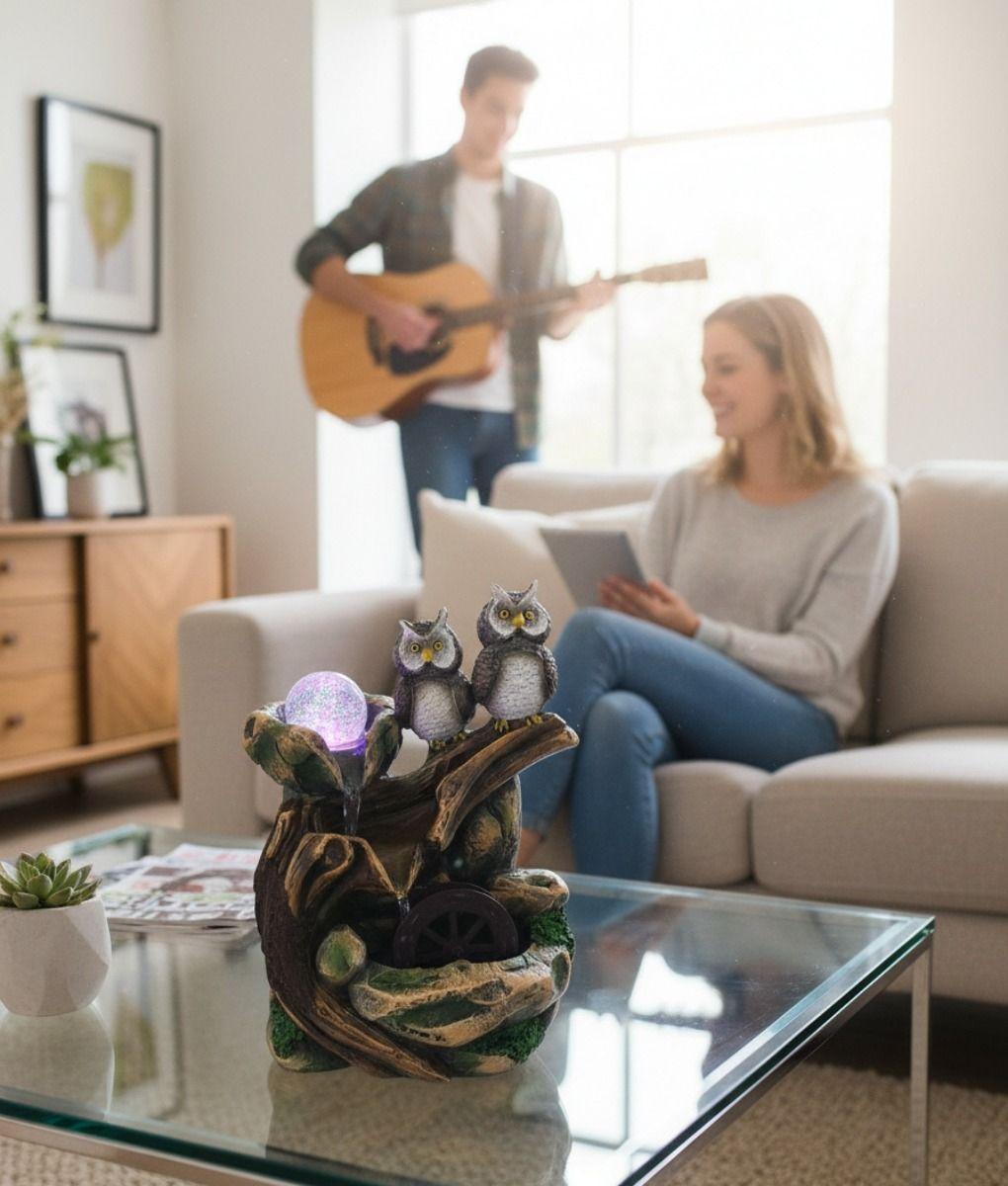 Fuente Agua Mesa Decorativa Adorno Bosque Encantado Jhn-3