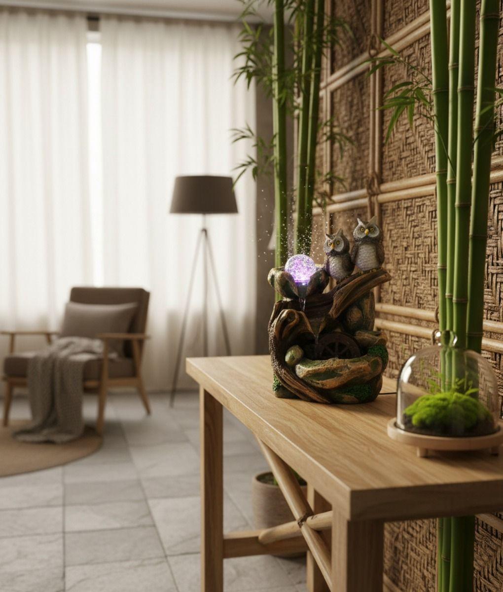 Fuente Agua Mesa Decorativa Adorno Bosque Encantado Jhn-6