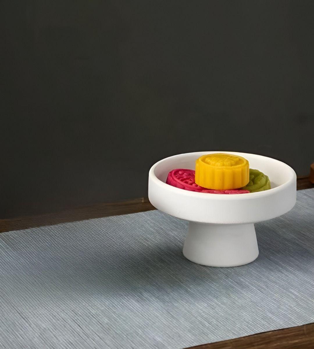 Set 2 Frutero Cuenco Cerámica Decorativo Bandeja Blanco Jhn-7
